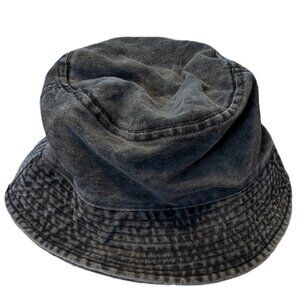 Bucket Hat Gray Denim Material 100% Cotton
